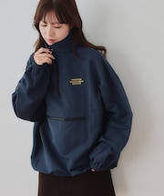 【Enlude】ワンポイント刺繍ハーフジップシャツ《ユニセックス》