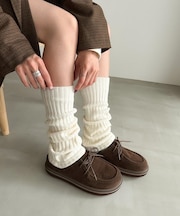 【コーデのアクセントに】リブ編みレッグウォーマー