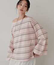 2WAYワンショルボーダープルオーバー