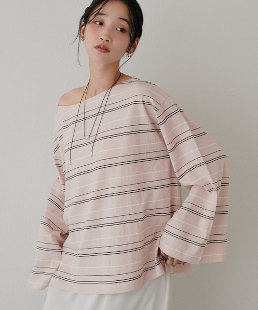 2WAYワンショルボーダープルオーバー