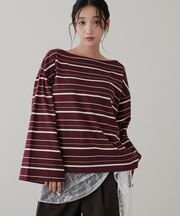 2WAYワンショルボーダープルオーバー