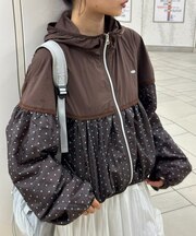 【umm.】ドット柄フーディーブルゾン