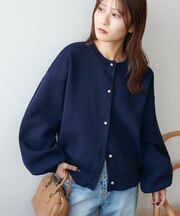メタル釦スポンディッシュカーディガン
