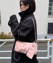 【6色展開】ポーチ付きフロントタックショルダーバッグ
