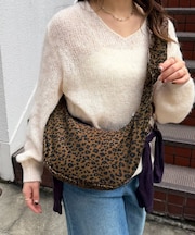コーデュロイギャザーショルダーバッグ