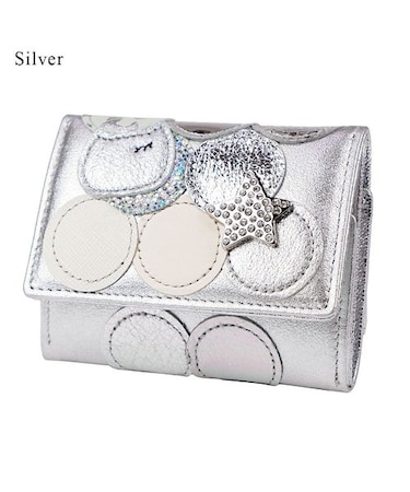 新マルチドット　ミニ財布　3つ折り 【キラキラでかわいい！本革のやわらかな風合い】