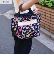 コットンハート プリント ハンドバッグ トートバッグ Sサイズ
