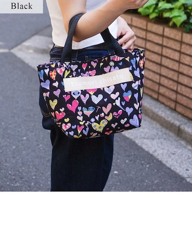 コットンハート プリント ハンドバッグ トートバッグ Sサイズ