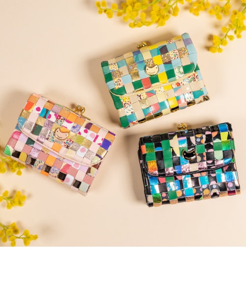 エポネコメッシュ 2つ折り財布 がま口