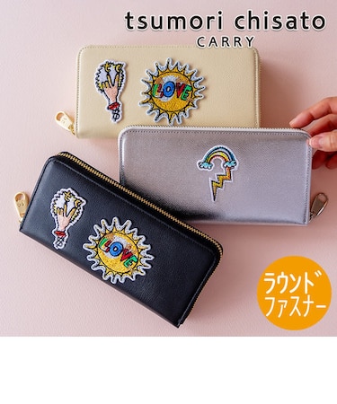 ラブワッペン ラウンドファスナー長財布