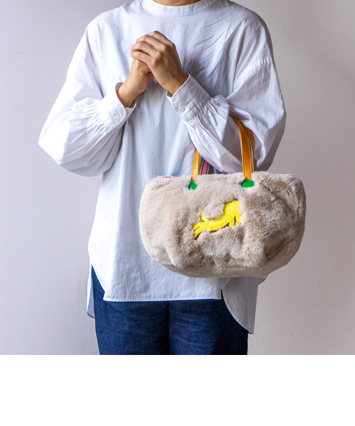 キラネコファー ハンドバッグ 手提げ