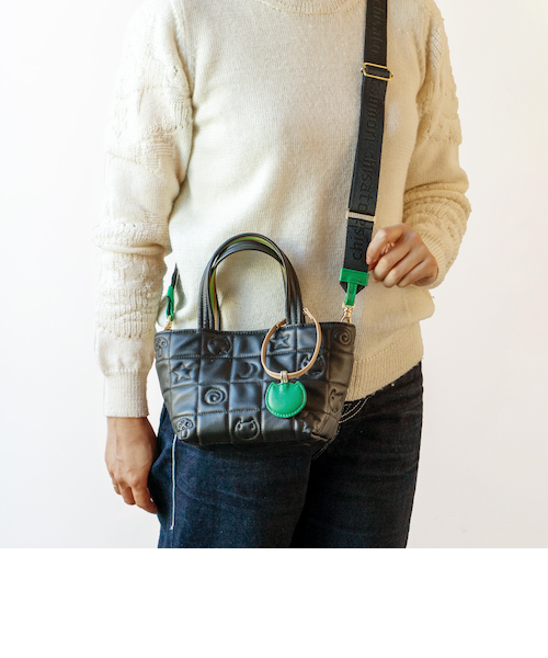 ネコキルティング ショルダーバッグ 2way ミニバッグ