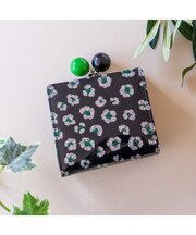 グリッターフラワー がま口2つ折り ミニ財布
