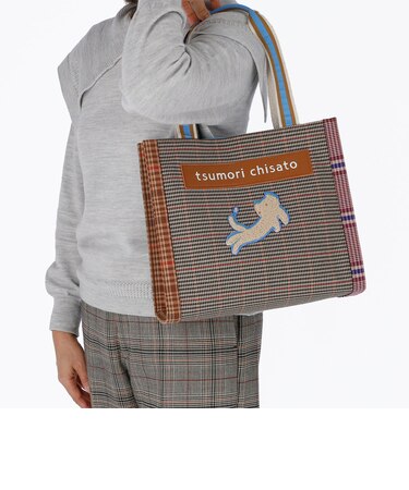 フレームチェックキラネコ トートバッグ