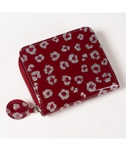 グリッターフラワー ラウンドファスナー 2つ折り財布