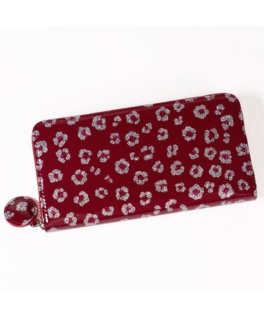 グリッターフラワー ラウンドファスナー 長財布