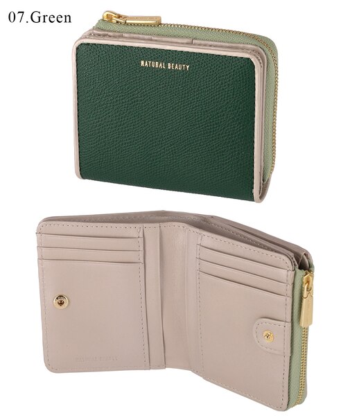 シュガリ 2つ折り財布 L字ファスナー小銭入れ