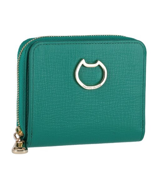 ネコおこし ラウンドファスナー2つ折り財布