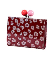 グリッターフラワー がま口 2つ折り財布