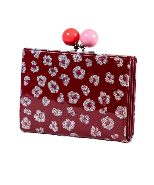 グリッターフラワー がま口 2つ折り財布