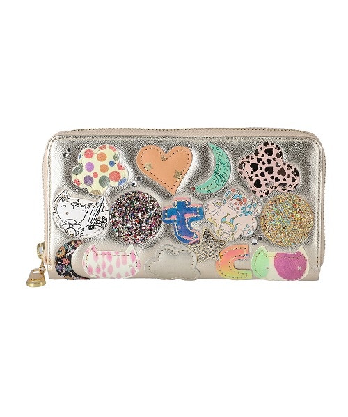 新品☆送料込☆15000円☆牛革 メッシュ パッチワーク ラウンド 長財布 ズッケロ 通販ズッケロ 財布 zucchero メッシュ 編み込み 長財布