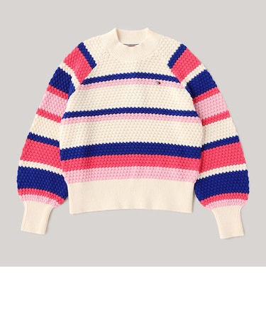 GIRLS ラグランスリーブクルーネックセーター