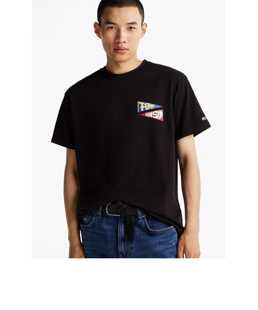リラックスユニセックスフラッグタイガーTシャツ