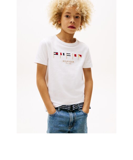 BOYS マルチフラッグエンブロイダリーレギュラーTシャツ