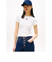 スリムバッジリブTシャツ