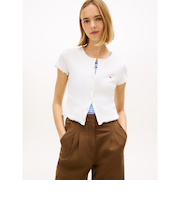 リブショートスリーブトップ