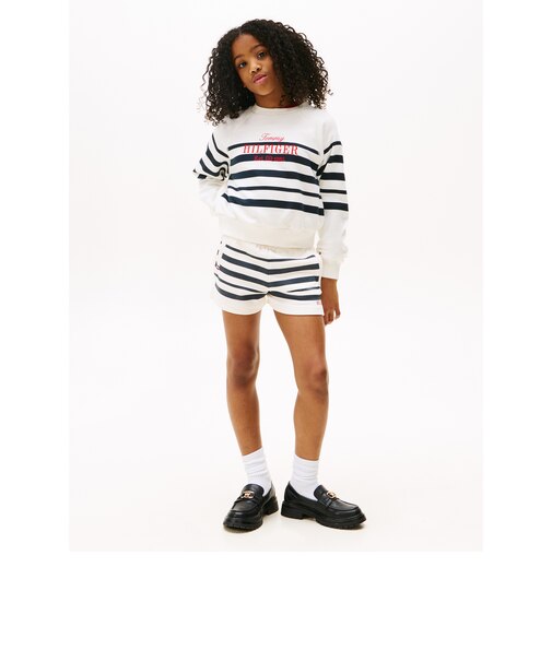 GIRLS トミースクリプトクルーネックスウェットショートパンツ