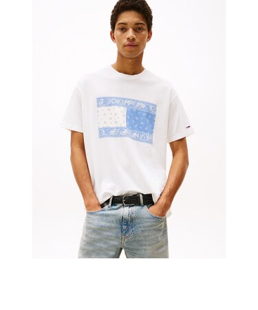 リラックスペイズリーフラッグTシャツ