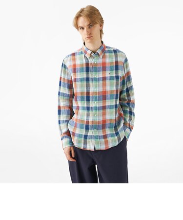 リネンサマーマドラスシャツ