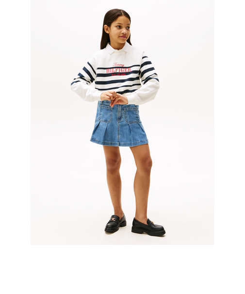 GIRLS プリーツデニムスカート