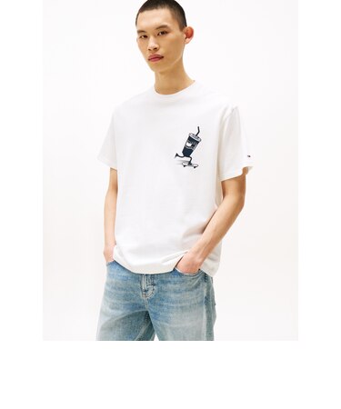 リラックススケーターバックグラフィックTシャツ