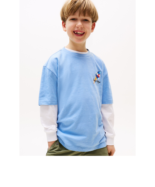BOYS フォトプリントスラブショートスリーブTシャツ