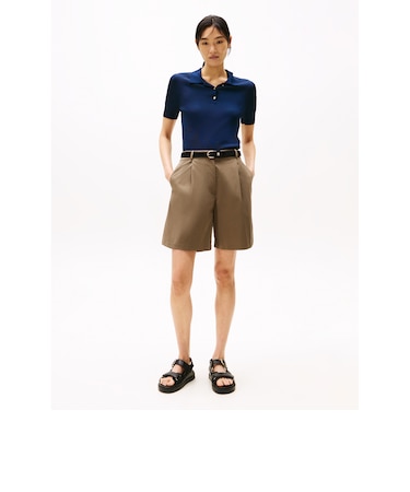 ライトコットンプリーツショートパンツ