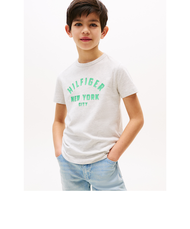 BOYS カーブドヒルフィガーグラフィックショートスリーブTシャツ