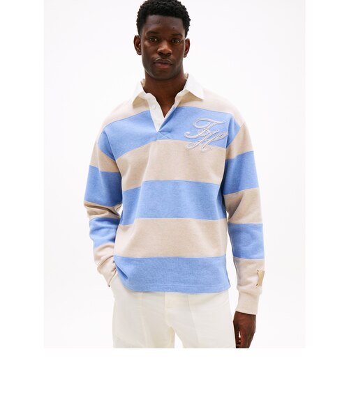 トミーヒルフィガー　ラガーシャツ リラックスカラーブロックラガーシャツ | トミー ジーンズ