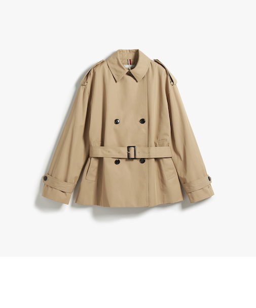 コットンショートトレンチコート