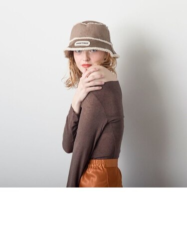 【MINNETONKA】ミネトンカ SUEDE BOA REVERSIBLE BUCKET HAT スエード× ボアリバーシブルバケットハット 57-59cm