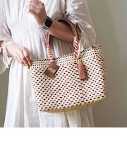 【WOVEN ウーヴン】スモールトートメキシコ製 バスケットバッグ メルカドバッグ かごバッグ