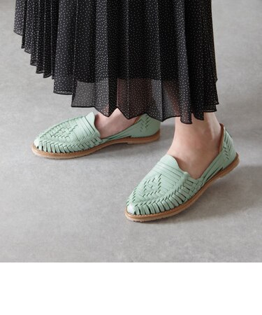 【WOVEN ウーヴン】メキシコ製 カラーメッシュレザー スリッポン【ESCOON】