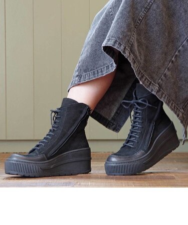 【BUENO SHOES ブエノシューズ】 レースアップブーツ サイドジップブーツ【M4704】