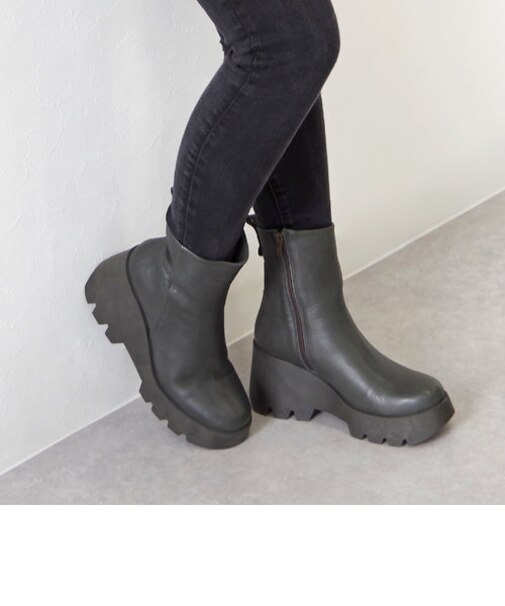 【BUENO SHOES ブエノシューズ】 厚底サイドジップブーツ 【Z8404】 