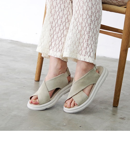 【BUENO SHOES ブエノシューズ】 クロスベルトサンダル 【A2603】トルコ製 コンフォートサンダル つっかけ