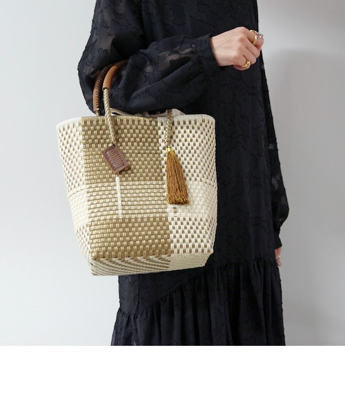 WOVEN ウーヴン】プティトート メキシコ製 メルカドバッグ かごバッグ