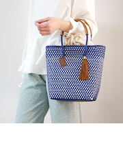 【WOVEN ウーヴン】プティトート　メキシコ製 メルカドバッグ かごバッグ レザーハンドル