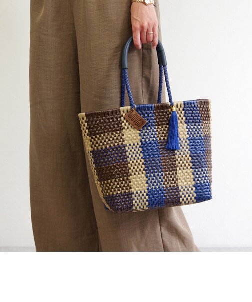 【WOVEN ウーヴン】エブリデイトート メキシコ製 メルカドバッグ かごバッグ レザーハンドル スモール