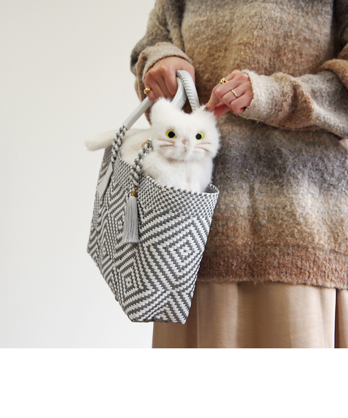 【WOVEN /ウーヴン】 エコファー ねこ 2WAY BAG ショルダーバッグ 猫巾着